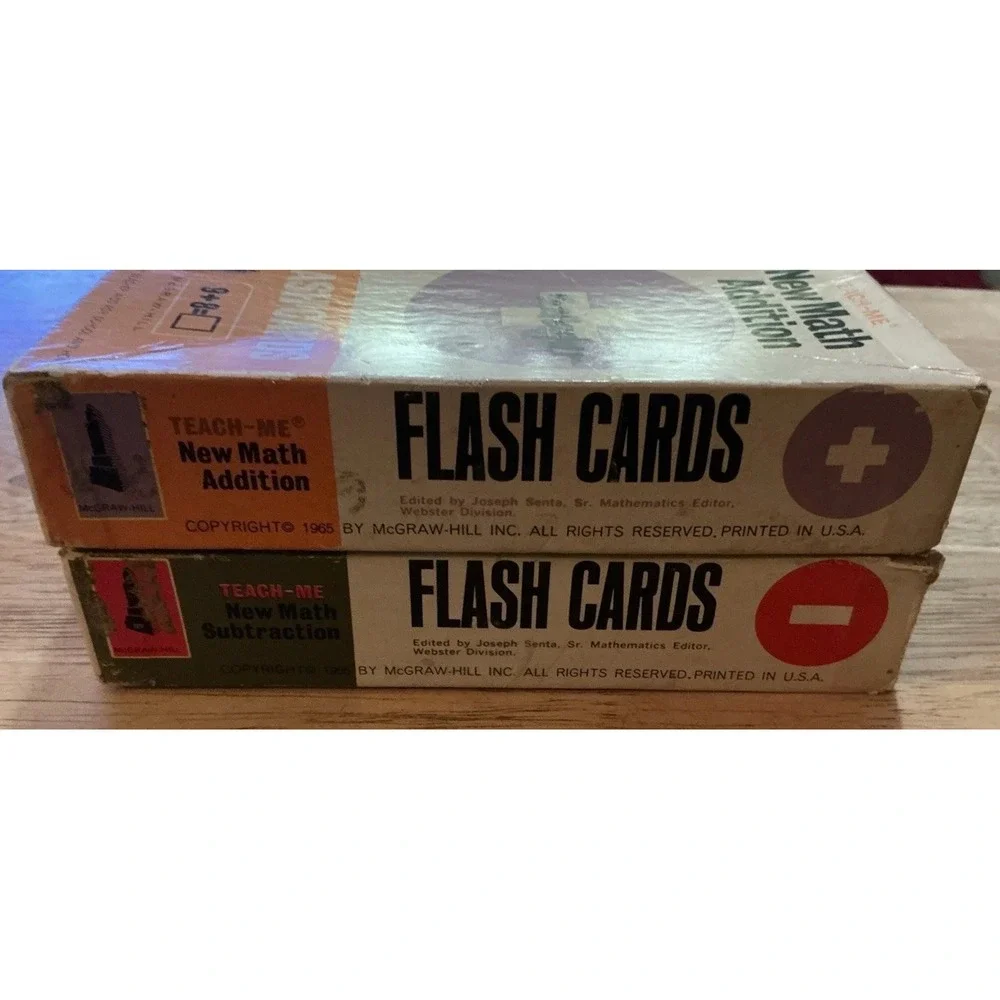 Vintage 1965 Teach Me New Math Subtraction And Addition Flash Cards
